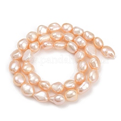 Fili di perle di perle d'acqua dolce coltivate naturali&nbsp;PEAR-P064-20K-04C-02