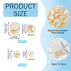 50 шт. 2 стиля гальванизированных бусин из ракушек и жемчуга&nbsp;BSHE-TA0001-17