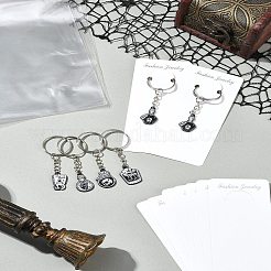 DIY Хэллоуин тема сплав эмаль череп кулон брелок изготовление наборов DIY-FS0007-14