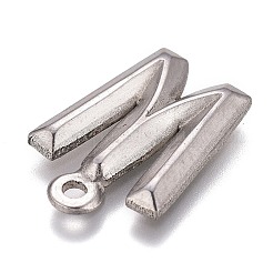 変色しにくい304ステンレススチールペンダント  アルファベット  文字.w  16x11x2mm  穴：1.2mm&nbsp;STAS-H119-01P-W