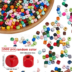 Perles en bois peintes par pulvérisation&nbsp;WOOD-PA0001-53C