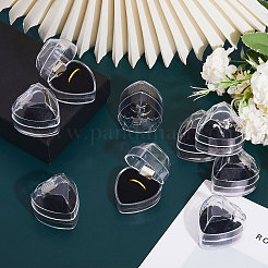 Herzförmige Ringboxen aus Kunststoff&nbsp;LS-CON-WH0084-83A