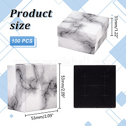 Contenitori di monili di cartone quadrato&nbsp;CON-WH0092-46