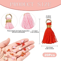 20 шт. 5-х цветные подвесные украшения из поликоттона с кисточками&nbsp;FIND-YW0007-48A