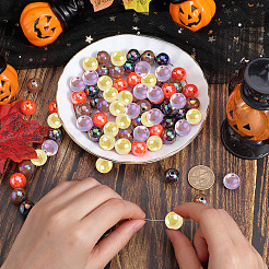 Thème Halloween 100pcs 5 couleurs perles acryliques opaques&nbsp;MACR-SP0001-01B-05