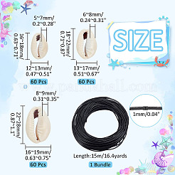 Набор для самостоятельного изготовления ожерелья из натуральных ракушек DIY-PH0017-96