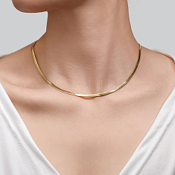 4 шт. латунные плоские ожерелья-змейки для женщин&nbsp;NJEW-BBC0001-37