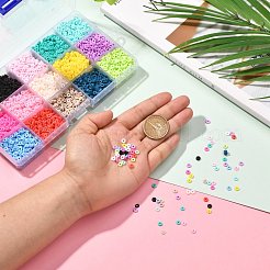 150гр 15-хцветные бусины из полимерной глины ручной работы CLAY-JP0001-12-4mm