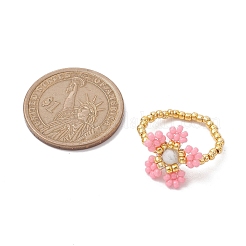 Круглые бусины с кольцами из бусин из драгоценных камней RJEW-MZ00015-02