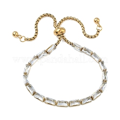 Bracelets coulissants rectangulaires en acier inoxydable 304 et verre&nbsp;BJEW-D456-07G-02