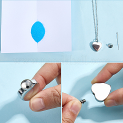 Ожерелья с подвеской в виде сердца из нержавеющей стали в виде погребальной шкатулки&nbsp;DIY-CN0003-41P