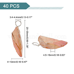 40 шт. подвески из натурального кварца с гальваническим покрытием FIND-DC0001-71