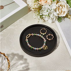 1 шт. плоские круглые керамические подносы для ювелирных изделий AJEW-BBC0002-49B