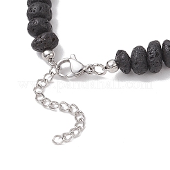 Браслеты из бисера с крестом из синтетической бирюзы и натуральными самородками лавы&nbsp;BJEW-JB12194