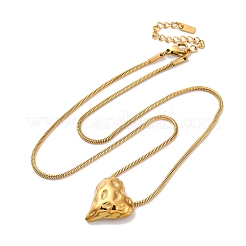 Цепочки-змейки из текстурированной нержавеющей стали 304 с подвеской в виде сердца NJEW-U026-11G