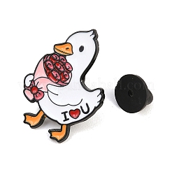 Pins en émail « Je t’aime » canard avec rose pour la Saint-Valentin&nbsp;JEWB-B041-01C