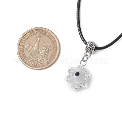 Ожерелья с подвесками из стеклянных бусин и лампворка от сглаза ручной работы&nbsp;NJEW-MZ00092-07