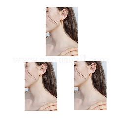 3 пара серег-полукольцов из нержавеющей стали 304 размера 3&nbsp;EJEW-SZ0001-24G