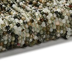 Нити бусин из натурального зеленого рутилированного кварца G-RM2025-A14-4mm