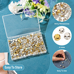 300 pièce de perles strass plates rondes à coudre&nbsp;STAS-TA0006-18
