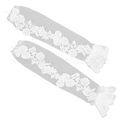 1 пара длинных перчаток без пальцев из полиэстера с цветочным узором&nbsp;AJEW-CY0001-60A