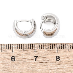 真鍮製フープピアス  ラックめっき  長持ちメッキ  鉛フリー＆カドミウムフリー  プラチナ  9x8mm&nbsp;EJEW-Q015-21B-P