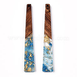 Большие подвески из прозрачной смолы и орехового дерева RESI-N039-68H