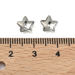 Anlaufgeschützte 5-blättrige Blume glatte Oberfläche 304 Edelstahl Perlenkappen&nbsp;STAS-R065-56