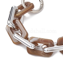 5 шт. 5-цветный акрил с пластиковой прямоугольной цепочкой CCB для удлинительных цепей&nbsp;AJEW-BA00176