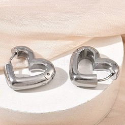 304ステンレススチールフープピアス  ハート  ステンレス鋼色  21x20x6mm&nbsp;SA-CBA46AF-26P-02