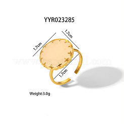 Комплект из плоских круглых колец-манжет и серег-гвоздиков из натурального розового кварца MO9107-1