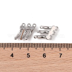 真鍮製スタッドピアスパーツ  925つのスターリングシルバーピン付き  C字型  プラチナ  12x9x5mm  穴：1mm  ピン：0.5x12mm&nbsp;KK-B087-08P