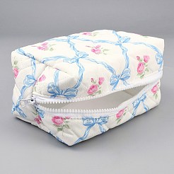 Косметичка на молнии из хлопка и полиэстера с цветочным принтом&nbsp;AJEW-WH20002-74B