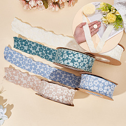 Rubans fleur de polyester&nbsp;SRIB-WH20020-053B-02