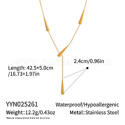 Lariat-Halsketten aus tropfenförmigem Edelstahl 304 für Damen&nbsp;VH7412-2