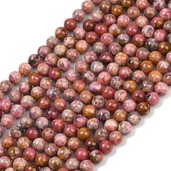 Природные родонит бисер нитей G-G206-A02-8mm