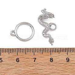Drachenmessing-Mikropavé-Knebelverschlüsse aus klaren Zirkonia&nbsp;XGRQ58413-788P