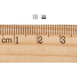 304ステンレススチールスペーサービーズ  コラム  ビーズコンテナ付  ステンレス鋼色  2x2mm  穴：0.9mm  約200個/箱&nbsp;STAS-UN0001-61P