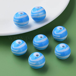 Непрозрачные полосатые акриловые бусины&nbsp;MACR-S373-27B-09