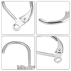 真鍮フレンチフックピアスのパーツ200個。  水平ループ付き  925銀メッキ  15.6x10x2mm  穴：1.4mm  ピン：0.8mm&nbsp;KK-BBC0024-36S