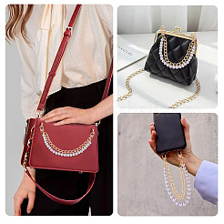 АБС-пластик имитация жемчуга и алюминиевые цепи для панциря сумки удлинители цепи&nbsp;HJEW-TAC0074