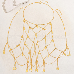 Элегантный железный геометрический лист кисточка грудь тело цепь NN0780