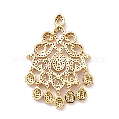 Экологически чистые латунные микро-паве прозрачные кубические циркония большие подвески KK-D079-01G