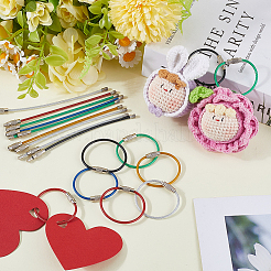 36 шт. 6 цвета резиновое покрытие нержавеющая сталь трос брелок FIND-SC0013-71A