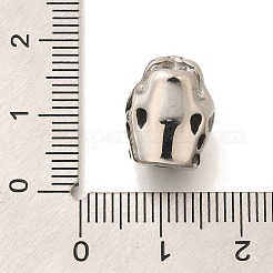 304ステンレススチールビーズ  ヒョウ  アンティークシルバー  12x11x14.5mm  穴：2.5mm&nbsp;STAS-G350-36AS