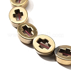 Гальванические нити из синтетических немагнитных гематитовых бусин&nbsp;G-L613-Z01-02F