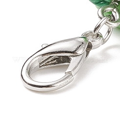 3Dレジンアップルペンダントデコレーション.  合金製カニカン付き  クリップオンチャーム  キーホルダー用  財布  バックパック飾り  ステッチマーカー  先生の日のテーマ  薄緑  31mm&nbsp;HJEW-JM00722-01