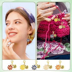 10 шт. подвеска из цветочного сплава с эмалью&nbsp;HJEW-YW00273