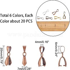 真鍮製ピンチべイル  アイスピック  ミックスカラー  20x7mm  穴：4mm  6色  20個/カラー  120個/箱&nbsp;KK-FH0001-66