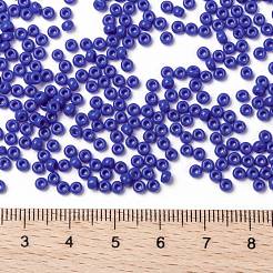 MIYUKIラウンドロカイユビーズ  日本製シードビーズ  (rr417) 不透明ブルー  8/0  3mm  穴：1mm  約390PCS /ボトル  10 G /ボトル&nbsp;SEED-JP0009-RR0417